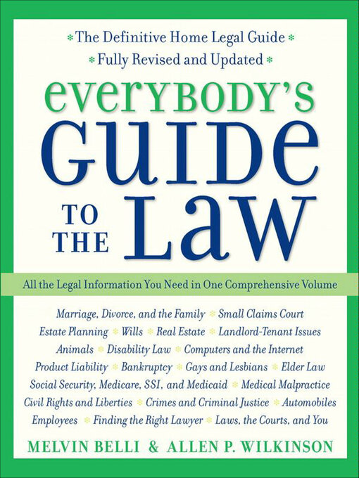 Title details for Everybody's Guide to the Law by Melvin M. Belli - Wait list